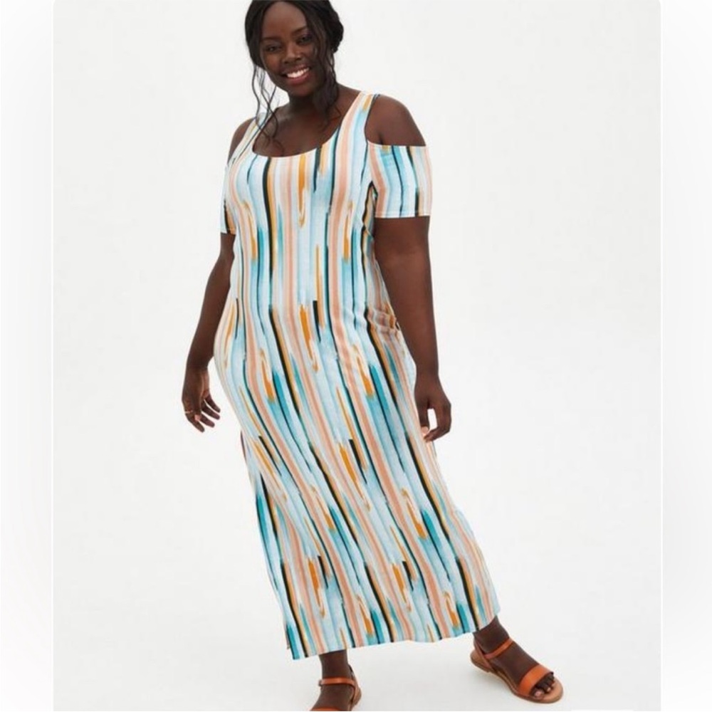 Torrid Multicolor Striped Maxi Dress
